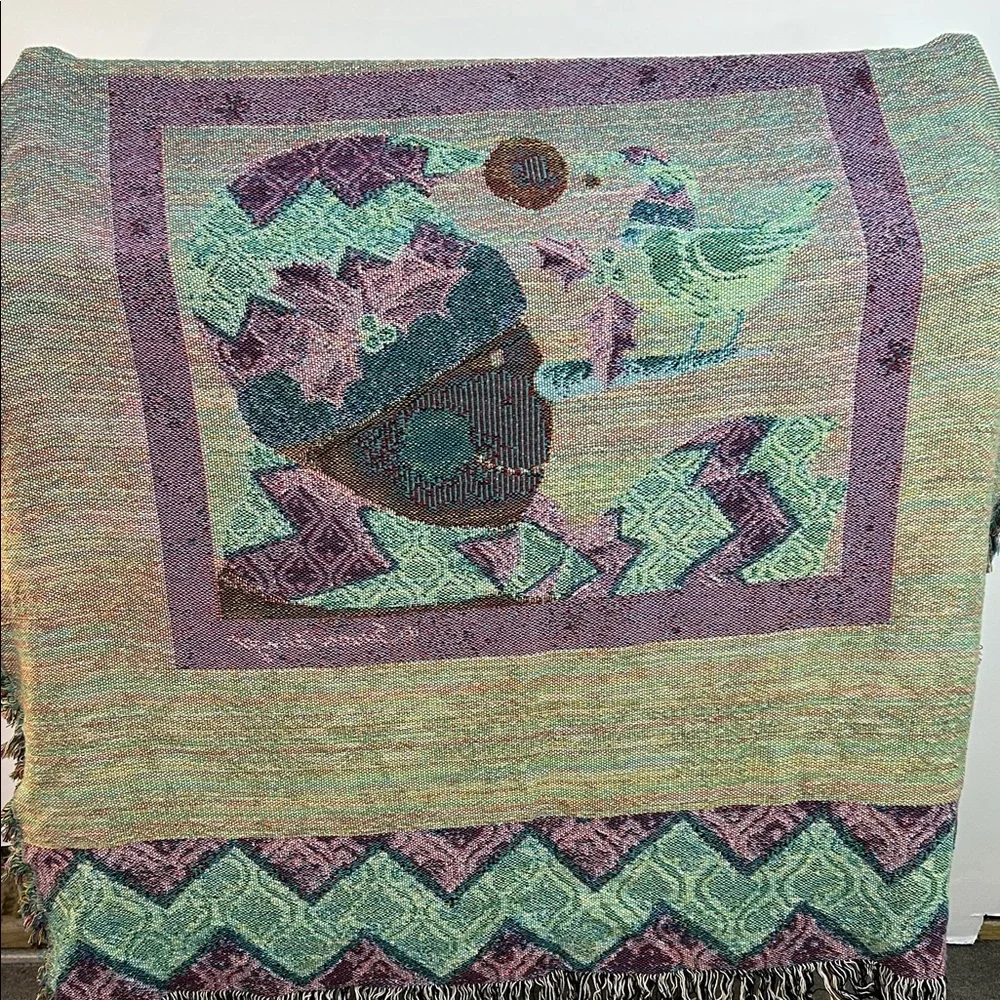 Susan Winget Vintage Chevron Snowman Tapestry Throw – 50” x 60”